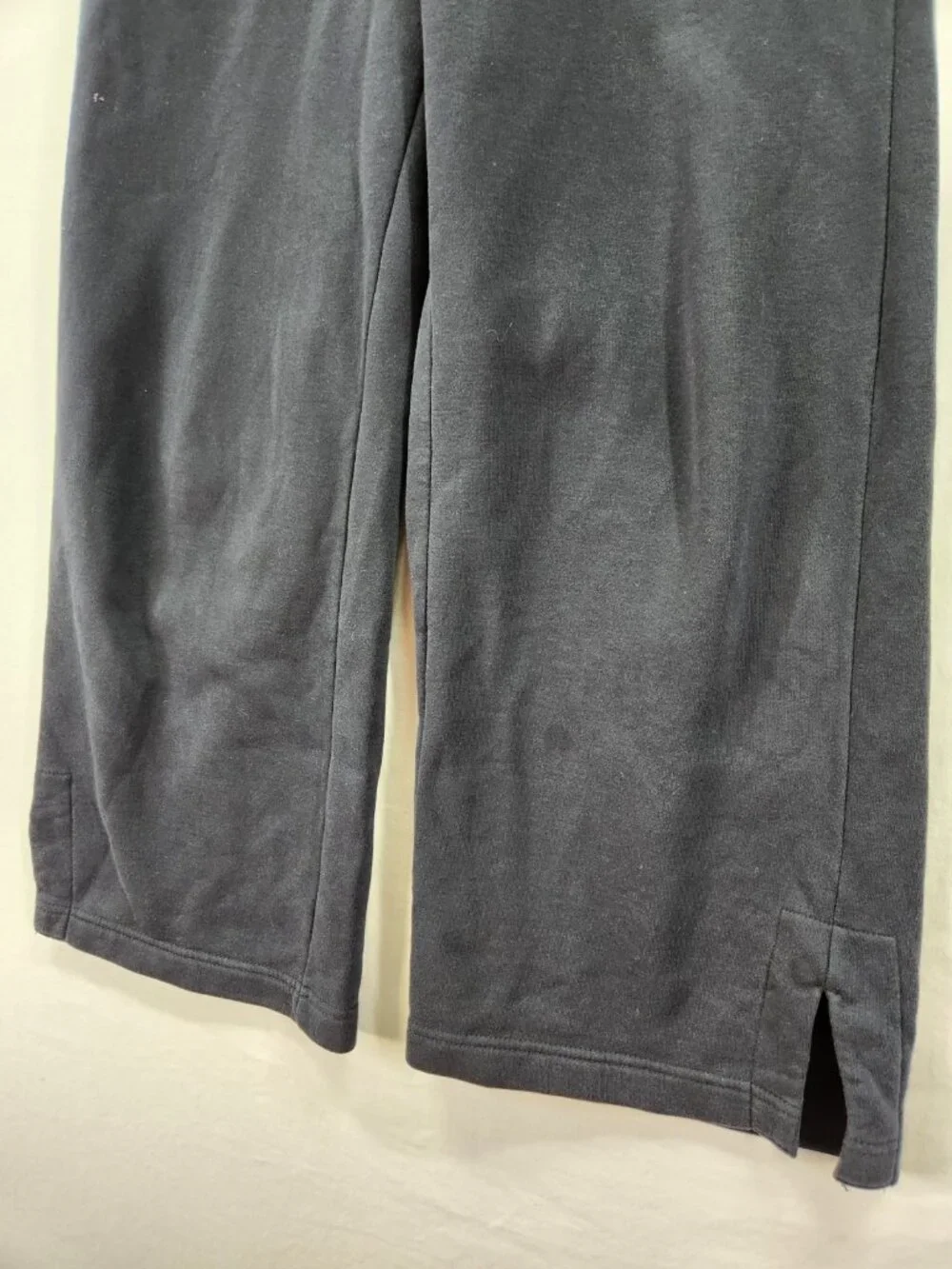 Nike Women Size Small Black Fleece Wide Leg Sweatpants High Rise Cozy Loungewear